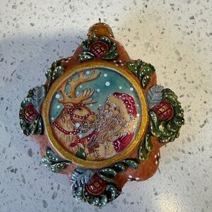 Santa and Reindeer Christmas Ornament